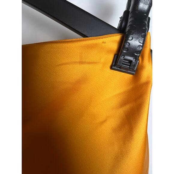 Joie Women’s Wide Leg Satin Pants Yellow Gold Size 8— Lightweight Flow Draped - Picture 2 of 8